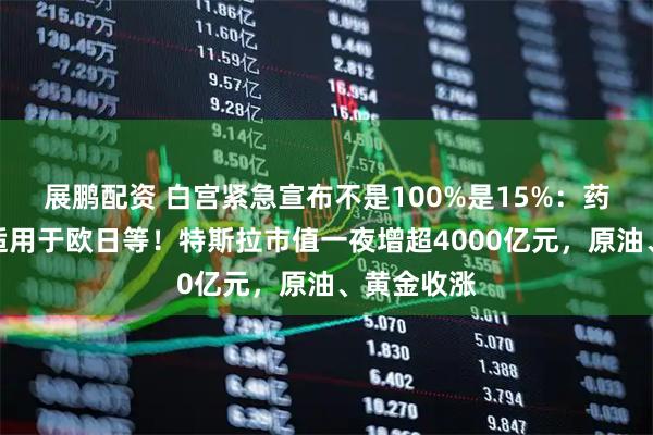 展鹏配资 白宫紧急宣布不是100%是15%：药品关税不适用于欧日等！特斯拉市值一夜增超4000亿元，原油、黄金收涨